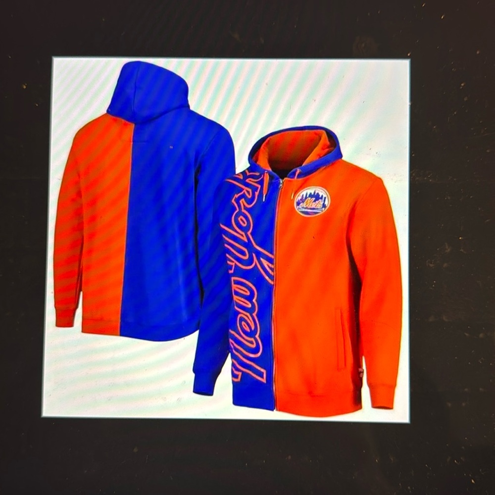 Mitchell & Ness Men’s New Yorks Mets Fleece Full-Zip Hoodie